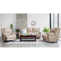 Lastrada 3 Piece 3 Action Lounge Suite in Full Leather, Dark Beige